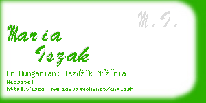 maria iszak business card